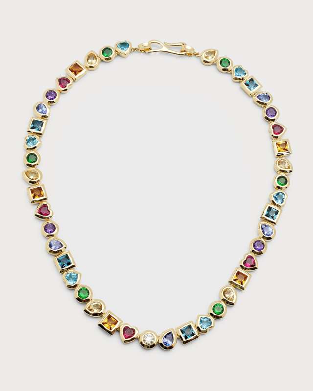 18K Rock Candy Caramella Necklace in Rainbow